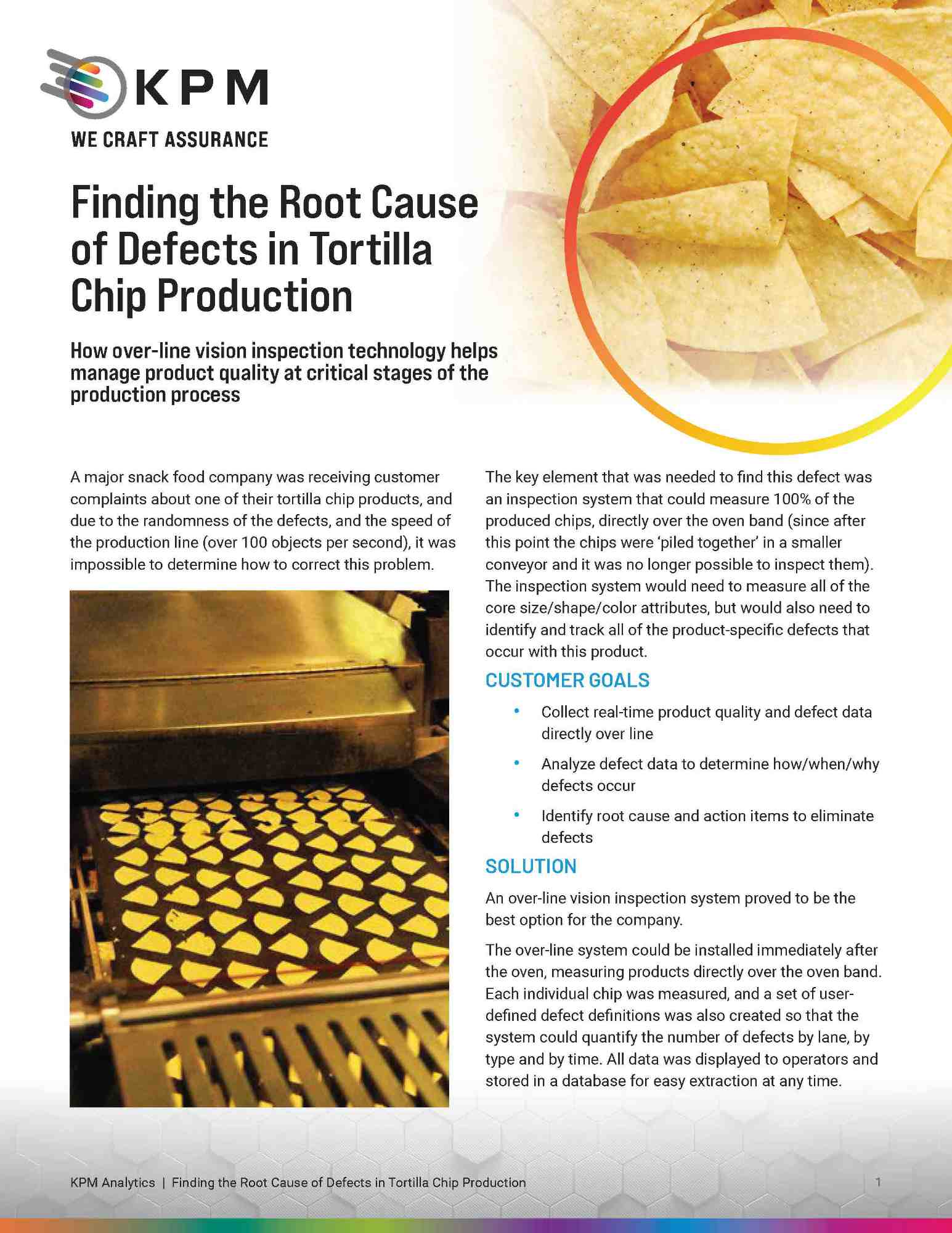 Finding the Root Cause of Defects in Tortilla Chip Production Case Study